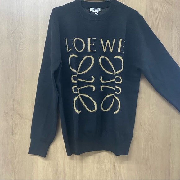 Loewe Sweaters - Loewe Black Sweater with Gold Accents